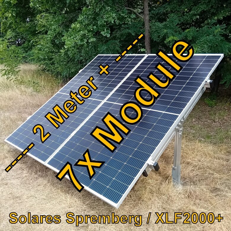 Komplettlösung Freilandanlage XLF2000+/7//20-30 Grad für weichen Untergrund für 7x Module vertikal / hochkant verlegt